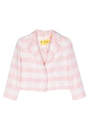 Off-White Kids stripped crop blazer - Rosa