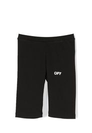 Off-White Kids logo-print cotton leggings - Nero