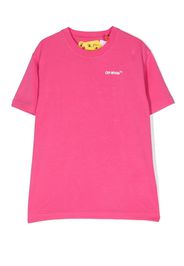 Off-White Kids logo-print cotton T-shirt - Rosa