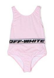 Off-White Kids logo-waistband swimsuit - Rosa