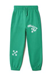 Off-White Kids Pantaloni sportivi Paint Script - Verde