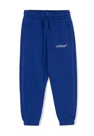 Off-White Kids logo-print drawstring track pants - Blu