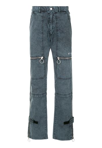 Off-White Pantaloni dritti con zip - 4501 DARK BLUE WHITE