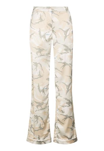 camouflage-pattern flared trousers