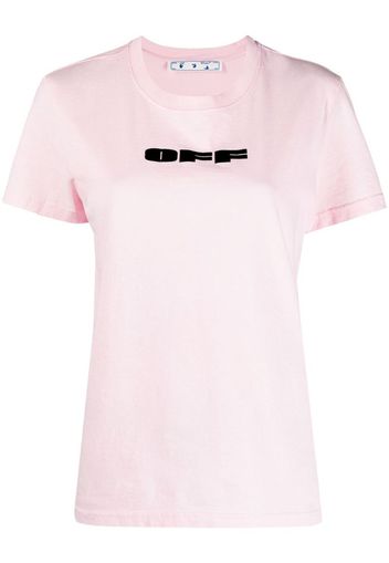 OFF BOLD FLOCK CASUAL TEE PINK BLACK