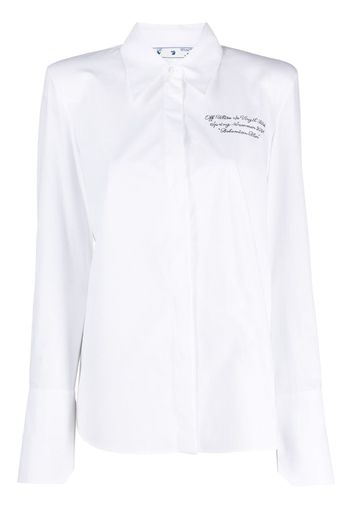 POPELINE SHOULDER PADS SHIRT WHITE BLAC