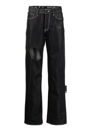 Off-White cut-out detail denim jeans - Nero