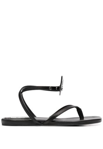 Off-White Sandalias planas con tiras - Nero