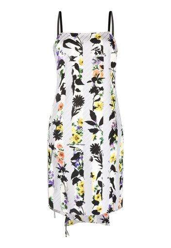 Off-White floral-print tie detail dress - Grigio