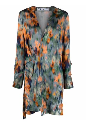Off-White FLUID CHINE ROMANTIC DRESS MULTICOLOR MU - Arancione