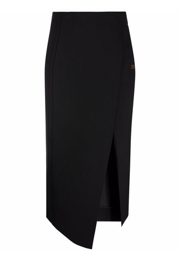 Off-White LIGHT WOOL BELT MIDI SKIRT BLACK NO COLO - Nero