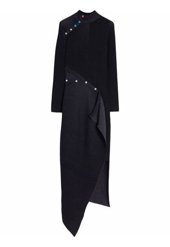 Off-White ribbed-knit asymmetric dress - Nero