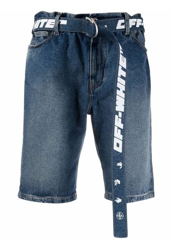 Off-White belted denim shorts - Blu