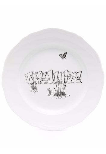 Off-White x Ginori 1735 logo-print dessert plate - Bianco