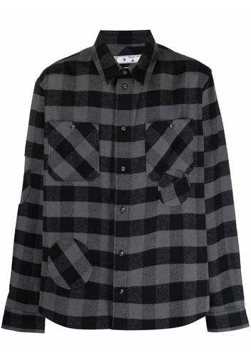 Off-White check patch-detail shirt - Nero