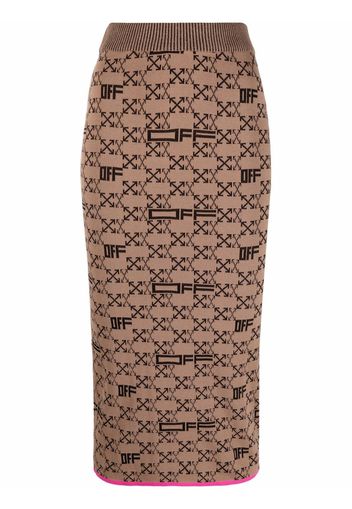 Off-White MONOGRAM SKIRT BROWN BLACK - Marrone