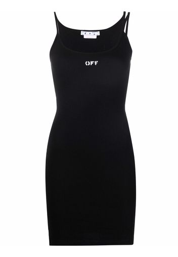 Off-White OFF STAMP BASIC RIB DRESS BLACK WHITE - Nero