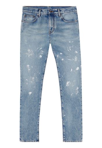 Off-White DIAG OUTLINE PAINT SKINNY JEA VINTAGE BL - Blu