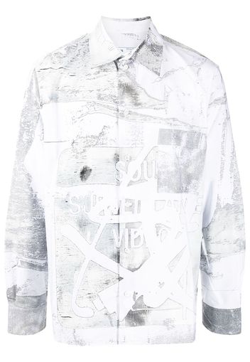 Off-White Camicia oversize con stampa - Bianco
