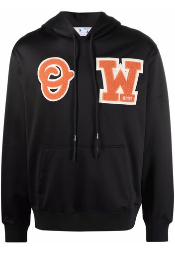 Off-White logo-patch hoodie - Nero