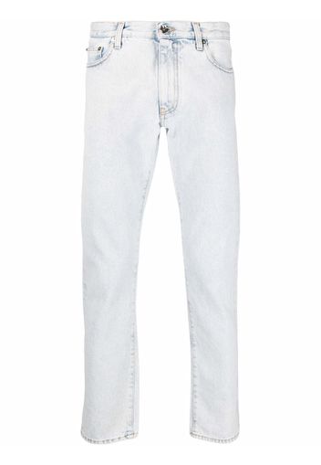Off-White Diag-stripe print slim fit jeans - Blu