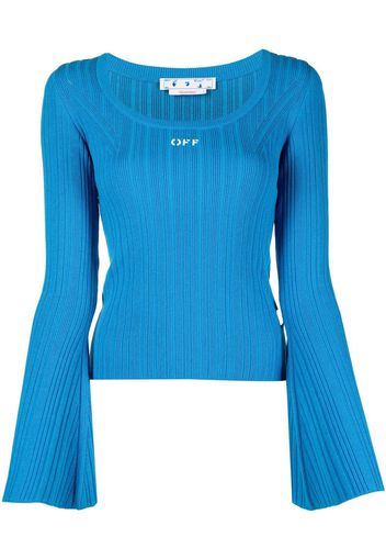 Off-White Maglione con ricamo - Blu