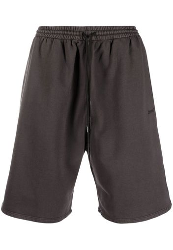 Off-White Diag-stripe cotton shorts - Grigio