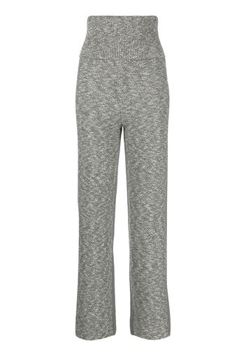 Off-White Diag-print knitted trousers - Grigio