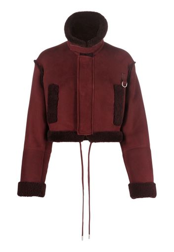 Off-White cropped shearling jacket - Rosso