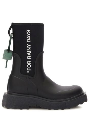 Off-White Sponge logo-print rain boots - Nero