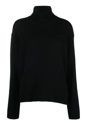 Off-White For All logo-embroidered wool jumper - Nero