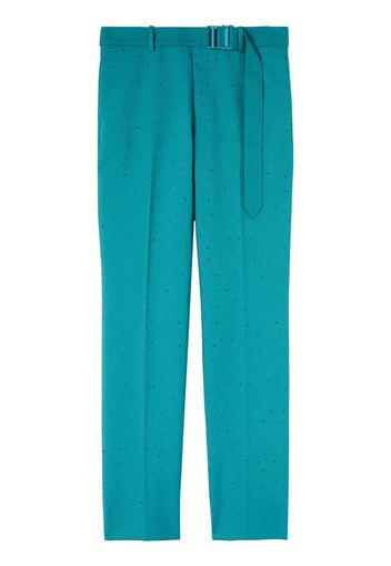 Off-White rhinestone techdrill slim trousers - Blu