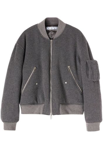 Off-White Bomber con ricamo - Grigio