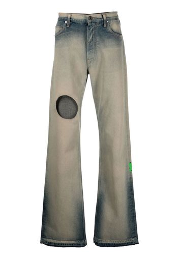 Off-White Meteor-cut out wide jeans - Blu