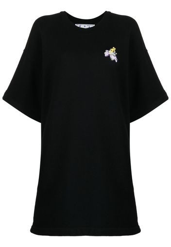 Off-White floral arrows T-shirt dress - Nero