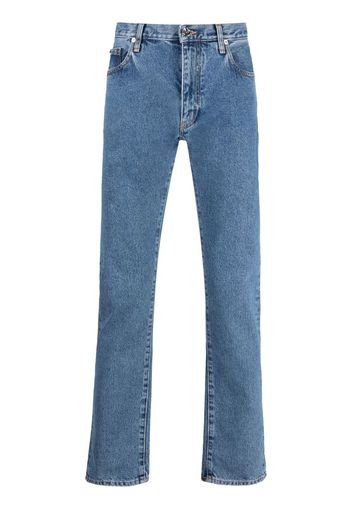 Off-White logo-print straight-leg jeans - Blu