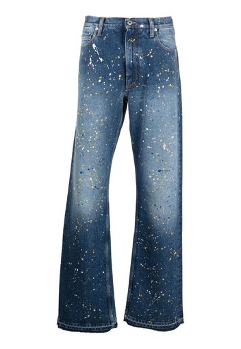 OFF-WHITE paint-splatter straight-leg jeans - Blu