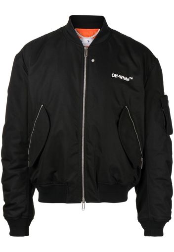 Off-White Bomber con stampa - Nero