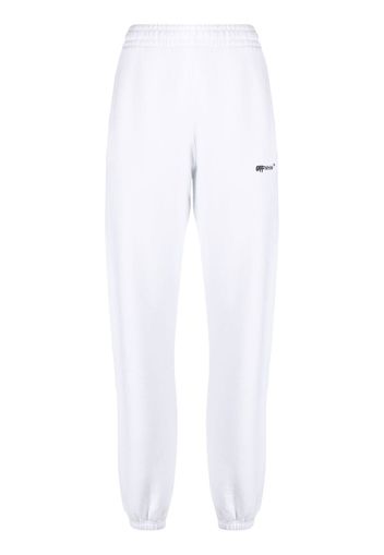 Off-White logo-print cotton track pants - Bianco