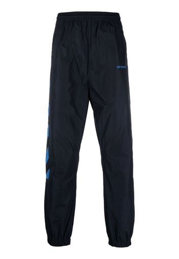 Off-White logo print track pants - Blu