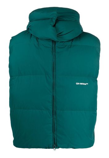 Off-White Gilet imbottito con cappuccio - Verde