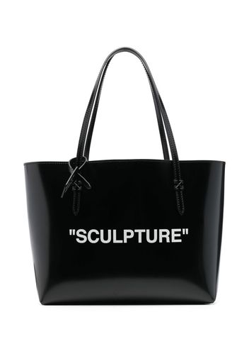 Off-White slogan-print tote bag - Nero