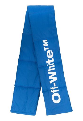 Off-White logo-print padded scarf - Blu