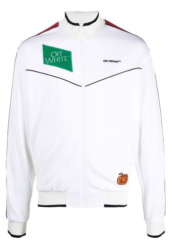 Off-White logo-print zip-up jacket - Bianco