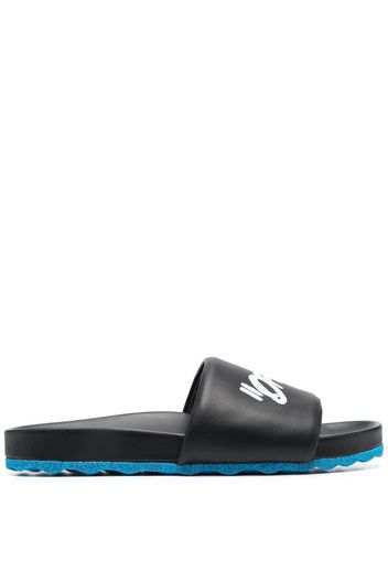 Off-White logo-print slides - Nero