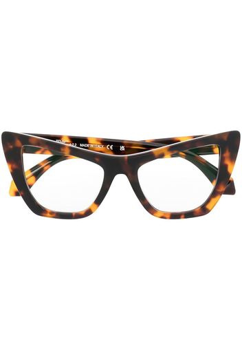 Off-White Occhiali cat-eye con effetto tartarugato - Marrone