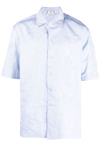 Off-White angel-motif jacquard short-sleeved shirt - Blu