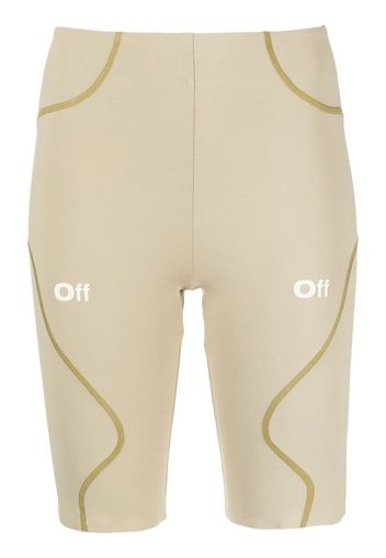 Off-White Shorts biker con stampa - Verde