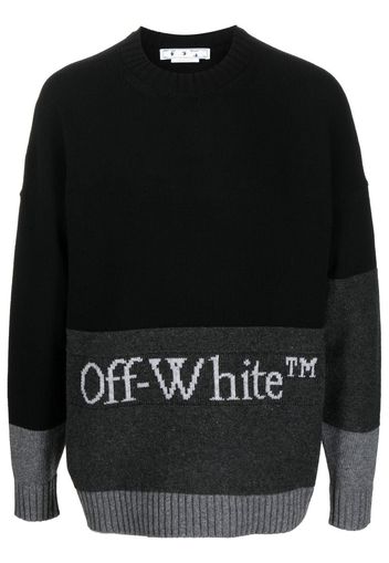 Off-White intarsia-logo wool jumper - Nero