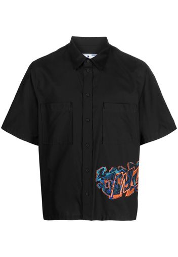 Off-White embroidered-design short-sleeve shirt - Nero